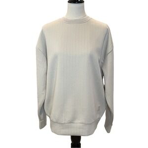 Men's SAINTS Beige Ribbed Crewneck Sweatshirt